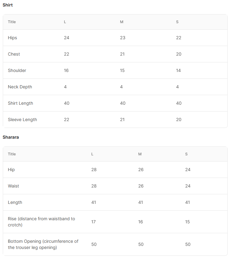 Size Chart